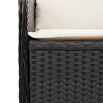 Casa si Gradina - Gradina si terasa - Mobilier exterior - Bancute de gradina - Banca de gradina rabatabila cu perne, negru, poliratan - Infinity.ro