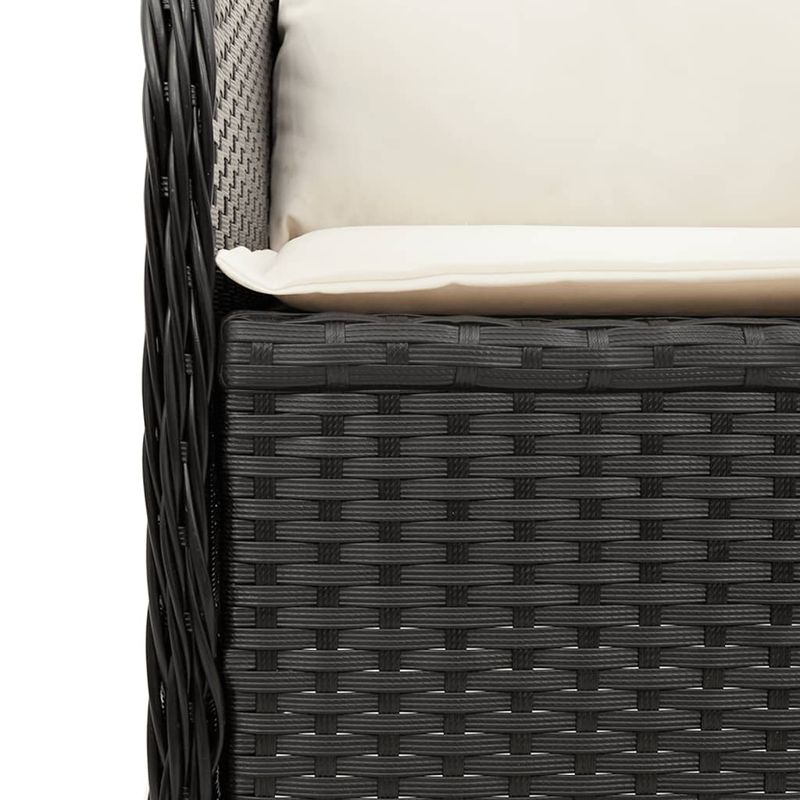 Casa si Gradina - Gradina si terasa - Mobilier exterior - Bancute de gradina - Banca de gradina rabatabila cu perne, negru, poliratan - Infinity.ro