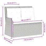 Casa si Gradina - Gradina si terasa - Mobilier exterior - Bancute de gradina - Banca de gradina rabatabila cu perne, negru, poliratan - Infinity.ro