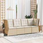Casa si Gradina - Gradina si terasa - Mobilier exterior - Canapele si fotolii gradina - Canapea de colt de gradina cu perne, bej, poliratan - Infinity.ro