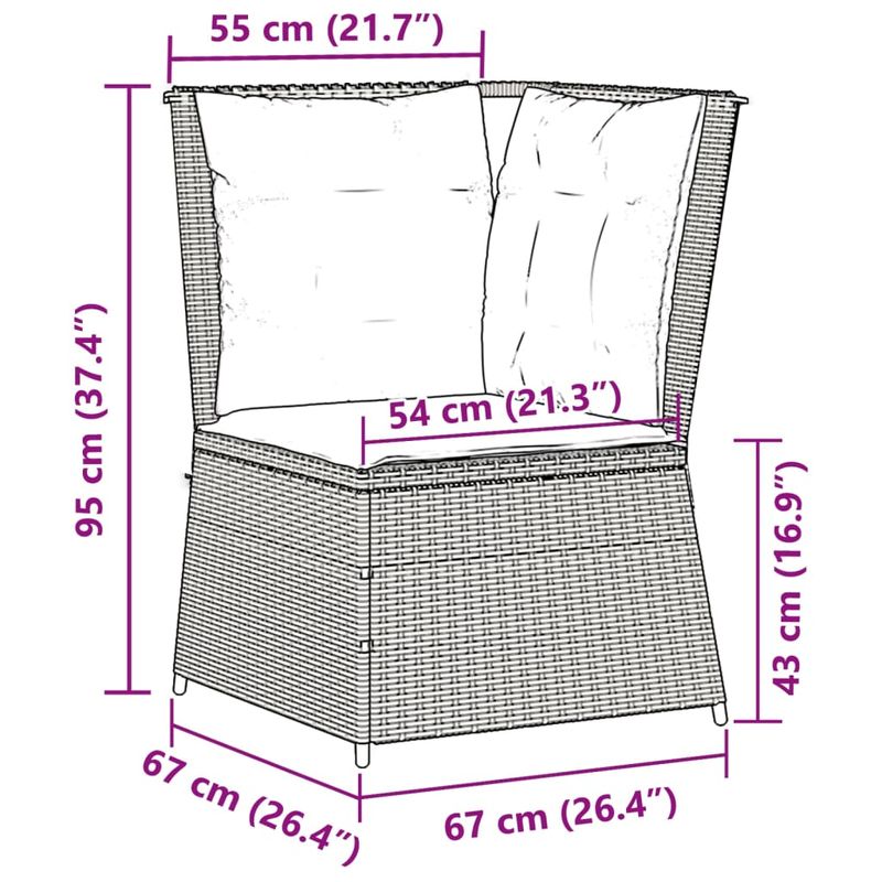 Casa si Gradina - Gradina si terasa - Mobilier exterior - Canapele si fotolii gradina - Canapea de colt de gradina cu perne, bej, poliratan - Infinity.ro