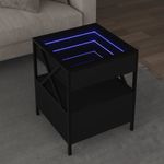 Casa si Gradina - Mobilier - Mese si birouri - Masute de cafea - Masuta de cafea cu LED infinity, negru, 40x40x51 cm - Infinity.ro