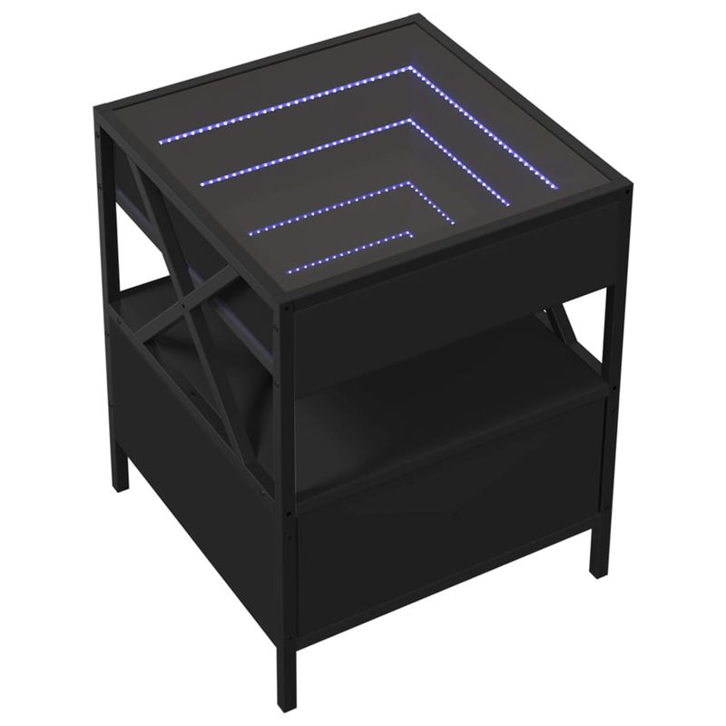 Casa si Gradina - Mobilier - Mese si birouri - Masute de cafea - Masuta de cafea cu LED infinity, negru, 40x40x51 cm - Infinity.ro