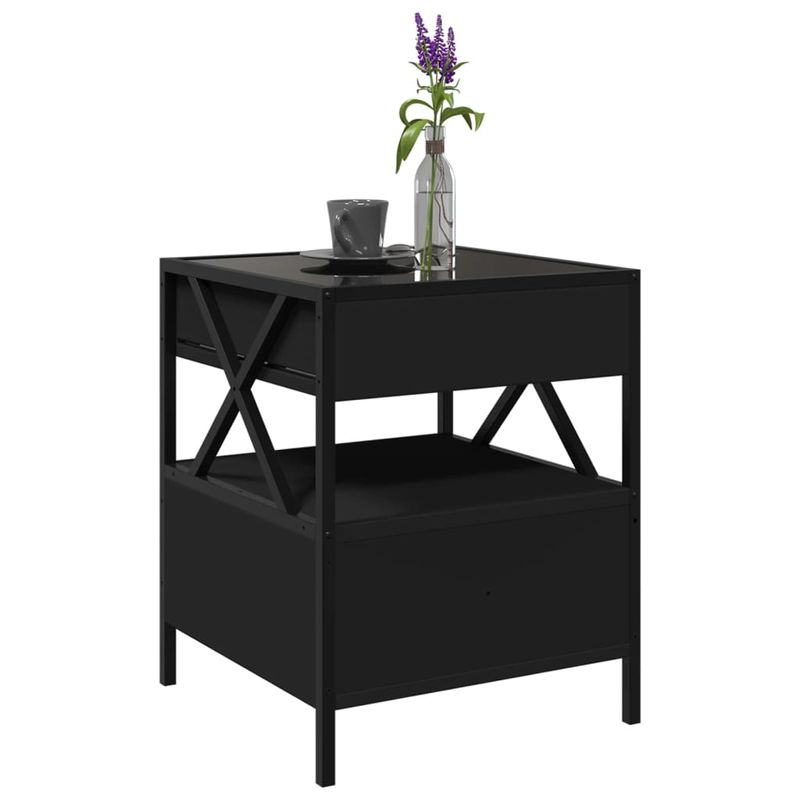 Casa si Gradina - Mobilier - Mese si birouri - Masute de cafea - Masuta de cafea cu LED infinity, negru, 40x40x51 cm - Infinity.ro