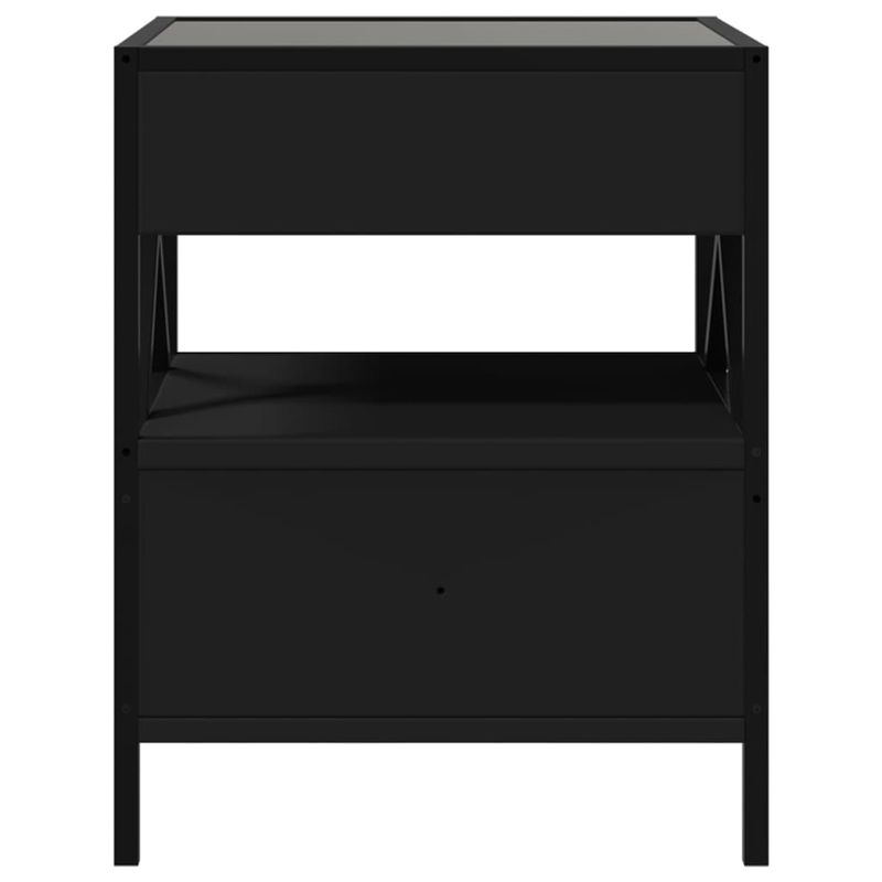 Casa si Gradina - Mobilier - Mese si birouri - Masute de cafea - Masuta de cafea cu LED infinity, negru, 40x40x51 cm - Infinity.ro