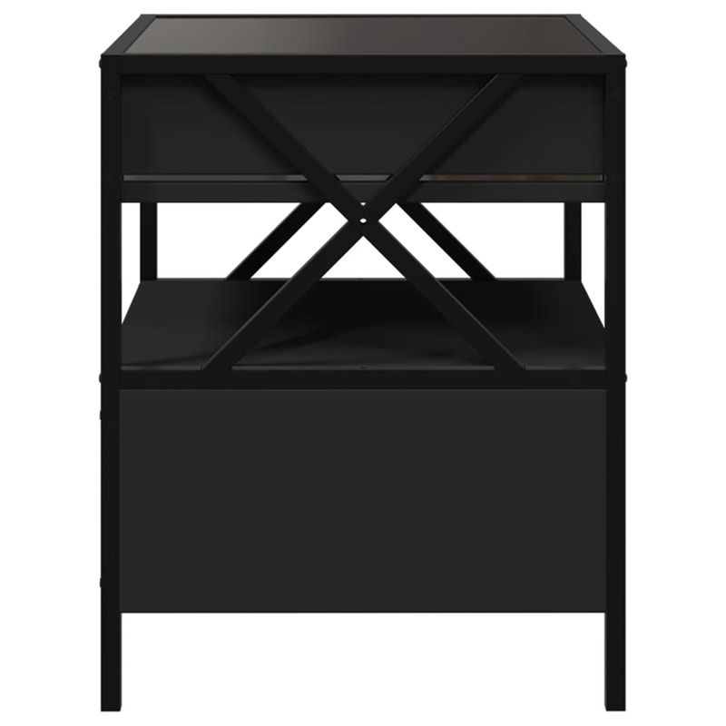Casa si Gradina - Mobilier - Mese si birouri - Masute de cafea - Masuta de cafea cu LED infinity, negru, 40x40x51 cm - Infinity.ro