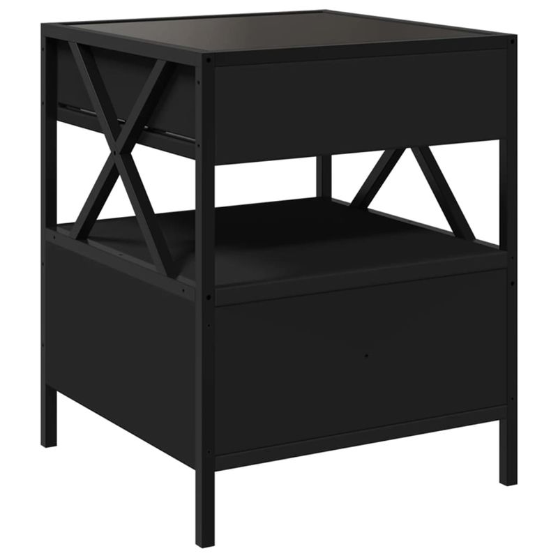 Casa si Gradina - Mobilier - Mese si birouri - Masute de cafea - Masuta de cafea cu LED infinity, negru, 40x40x51 cm - Infinity.ro