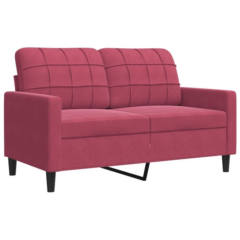 Casa si Gradina - Mobilier - Seturi de mobilier - Seturi living - Set canapea cu perne/rulouri, 3 piese, rosu vin, catifea - Infinity.ro