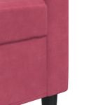 Casa si Gradina - Mobilier - Seturi de mobilier - Seturi living - Set canapea cu perne/rulouri, 3 piese, rosu vin, catifea - Infinity.ro