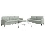 Casa si Gradina - Mobilier - Seturi de mobilier - Seturi living - Set de canapele cu perne, 3 piese, gri deschis, catifea - Infinity.ro