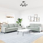Casa si Gradina - Mobilier - Seturi de mobilier - Seturi living - Set de canapele cu perne, 3 piese, gri deschis, catifea - Infinity.ro