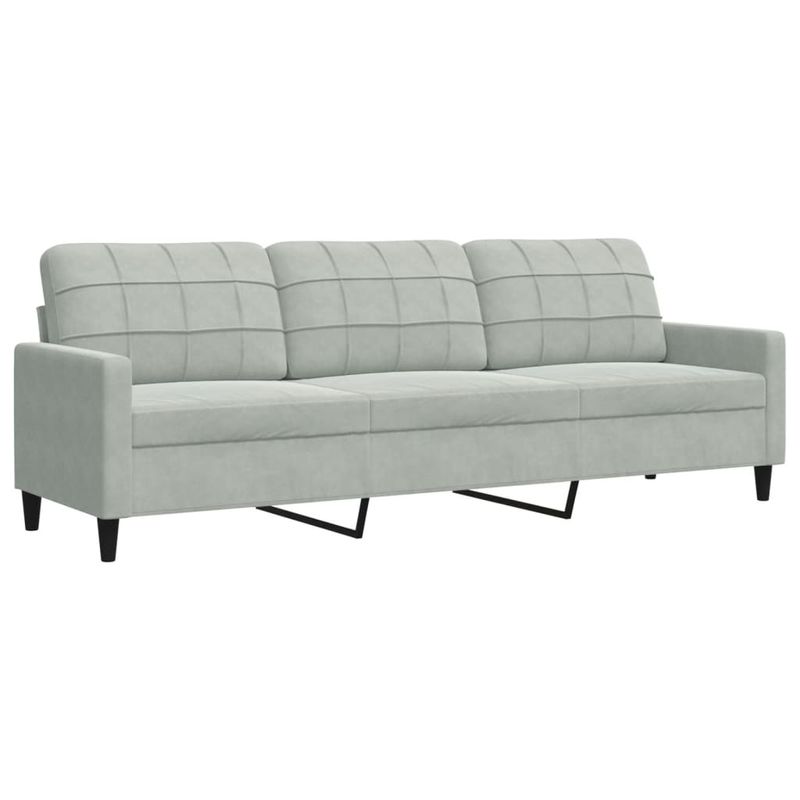 Casa si Gradina - Mobilier - Seturi de mobilier - Seturi living - Set de canapele cu perne, 3 piese, gri deschis, catifea - Infinity.ro