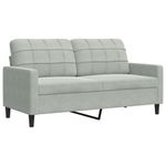 Casa si Gradina - Mobilier - Seturi de mobilier - Seturi living - Set de canapele cu perne, 3 piese, gri deschis, catifea - Infinity.ro