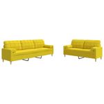 Casa si Gradina - Mobilier - Seturi de mobilier - Seturi living - Set de canapele cu perne rulou, 2 piese, galben deschis, textil - Infinity.ro