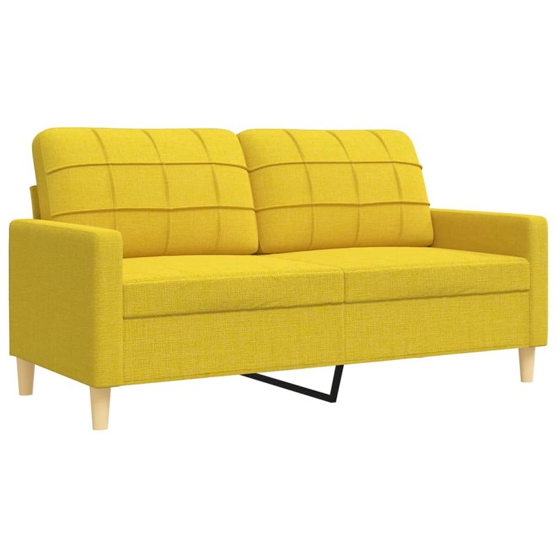 Casa si Gradina - Mobilier - Seturi de mobilier - Seturi living - Set de canapele cu perne rulou, 2 piese, galben deschis, textil - Infinity.ro