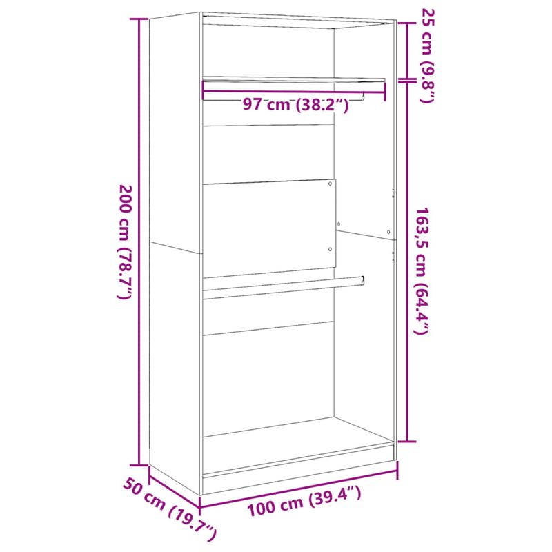 Casa si Gradina - Mobilier - Dulapuri si sifoniere - Sifoniere - Sifonier, alb, 100x50x200 cm, PAL, cantitate 1 raft - Infinity.ro