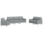 Casa si Gradina - Mobilier - Seturi de mobilier - Seturi living - Set de canapele, 3 piese, gri deschis, textil - Infinity.ro