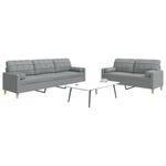 Casa si Gradina - Mobilier - Seturi de mobilier - Seturi living - Set de canapele cu perne, 2 piese, gri deschis, textil - Infinity.ro