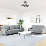 Casa si Gradina - Mobilier - Seturi de mobilier - Seturi living - Set de canapele cu perne, 2 piese, gri deschis, textil - Infinity.ro