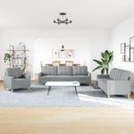 Casa si Gradina - Mobilier - Seturi de mobilier - Seturi living - Set de canapele, 3 piese, gri deschis, textil - Infinity.ro