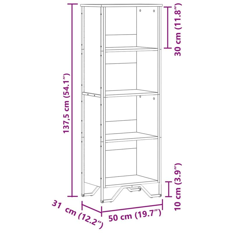 Casa si Gradina - Mobilier - Biblioteci si rafturi - Biblioteci - Biblioteca, stejar fumuriu, 50x31x137,5 cm, lemn prelucrat - Infinity.ro