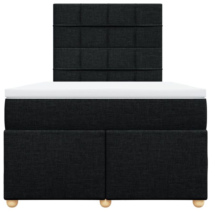 Casa si Gradina - Mobilier - Paturi si accesorii - Paturi - Pat box spring cu saltea, negru, 120x200 cm, textil - Infinity.ro
