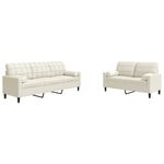 Casa si Gradina - Mobilier - Seturi de mobilier - Seturi living - Set de canapele cu perne/rulouri, 2 piese, crem, catifea - Infinity.ro