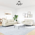 Casa si Gradina - Mobilier - Seturi de mobilier - Seturi living - Set de canapele cu perne/rulouri, 2 piese, crem, catifea - Infinity.ro