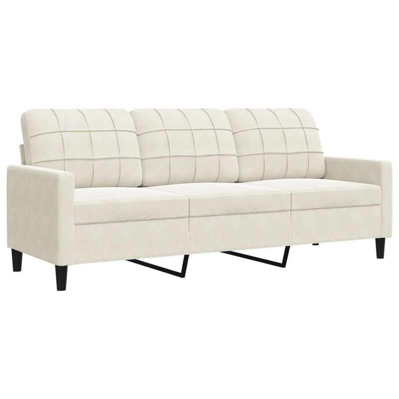 Casa si Gradina - Mobilier - Seturi de mobilier - Seturi living - Set de canapele cu perne/rulouri, 2 piese, crem, catifea - Infinity.ro