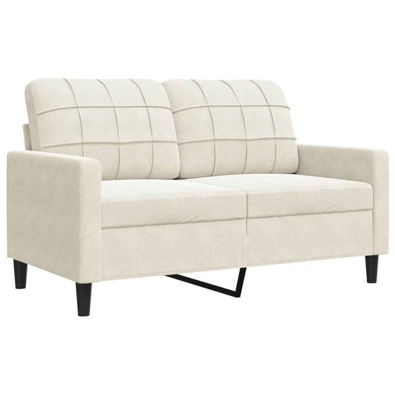 Casa si Gradina - Mobilier - Seturi de mobilier - Seturi living - Set de canapele cu perne/rulouri, 2 piese, crem, catifea - Infinity.ro