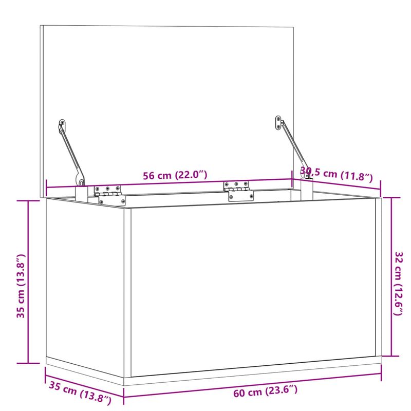 Casa si Gradina - Mobilier - Organizare si depozitare - Cutii depozitare - Cutie de depozitare, gri beton, 60x35x35 cm, lemn prelucrat - Infinity.ro