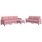 Casa si Gradina - Mobilier - Seturi de mobilier - Seturi living - Set de canapele cu perne, 3 piese, roz, catifea - Infinity.ro
