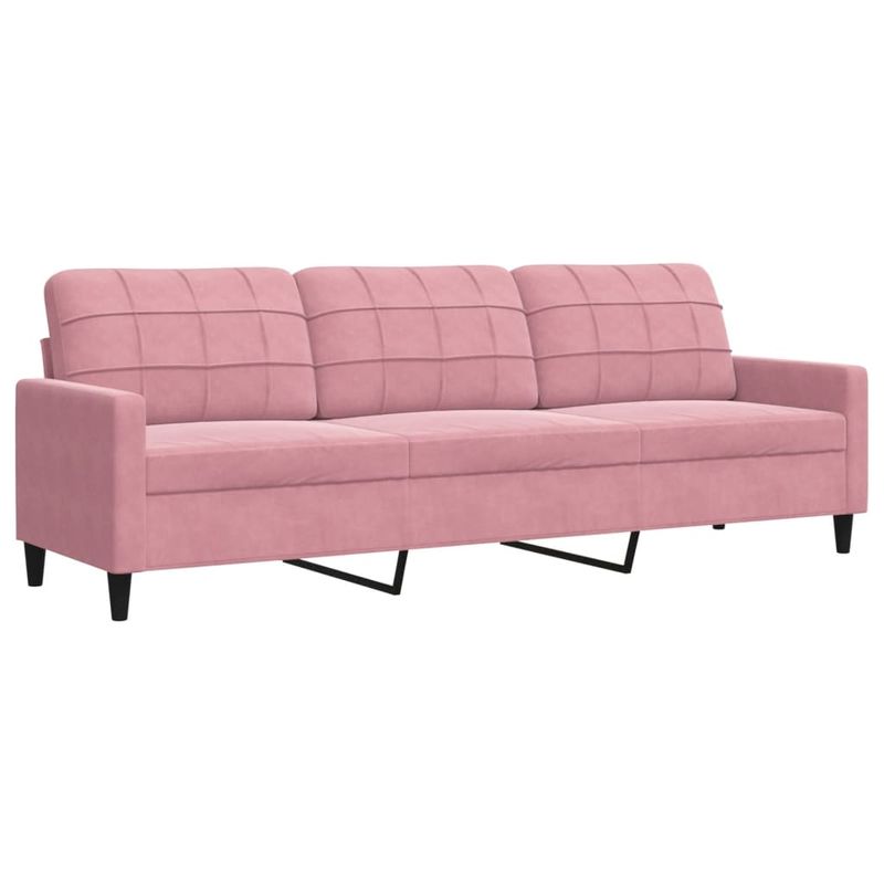 Casa si Gradina - Mobilier - Seturi de mobilier - Seturi living - Set de canapele cu perne, 3 piese, roz, catifea - Infinity.ro