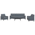 Casa si Gradina - Mobilier - Seturi de mobilier - Seturi living - Set de canapele cu perne/rulouri, 3 piese, gri inchis, catifea - Infinity.ro