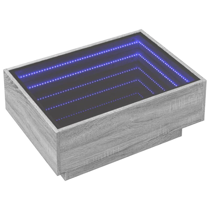Casa si Gradina - Mobilier - Mese si birouri - Masute de cafea - Masuta de cafea cu LED sonoma gri 70x50x30 cm lemn prelucrat - Infinity.ro
