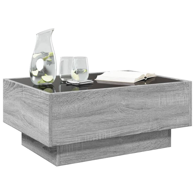Casa si Gradina - Mobilier - Mese si birouri - Masute de cafea - Masuta de cafea cu LED sonoma gri 70x50x30 cm lemn prelucrat - Infinity.ro