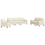 Casa si Gradina - Mobilier - Seturi de mobilier - Seturi living - Set de canapele cu perne/rulouri, 3 piese, crem, catifea - Infinity.ro