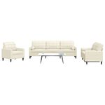 Casa si Gradina - Mobilier - Seturi de mobilier - Seturi living - Set de canapele cu perne/rulouri, 3 piese, crem, catifea - Infinity.ro
