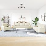 Casa si Gradina - Mobilier - Seturi de mobilier - Seturi living - Set de canapele cu perne/rulouri, 3 piese, crem, catifea - Infinity.ro
