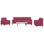 Casa si Gradina - Mobilier - Seturi de mobilier - Seturi living - Set canapea cu perne/rulouri, 4 piese, rosu vin, catifea - Infinity.ro
