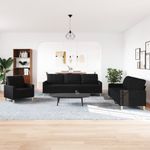 Casa si Gradina - Mobilier - Seturi de mobilier - Seturi living - Set de canapele, 3 piese, negru, textil - Infinity.ro