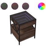 Casa si Gradina - Mobilier - Comode si corpuri - Noptiere - Noptiera cu LED infinity, stejar maro, 40x40x51 cm - Infinity.ro
