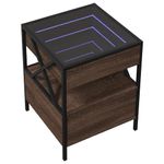 Casa si Gradina - Mobilier - Comode si corpuri - Noptiere - Noptiera cu LED infinity, stejar maro, 40x40x51 cm - Infinity.ro