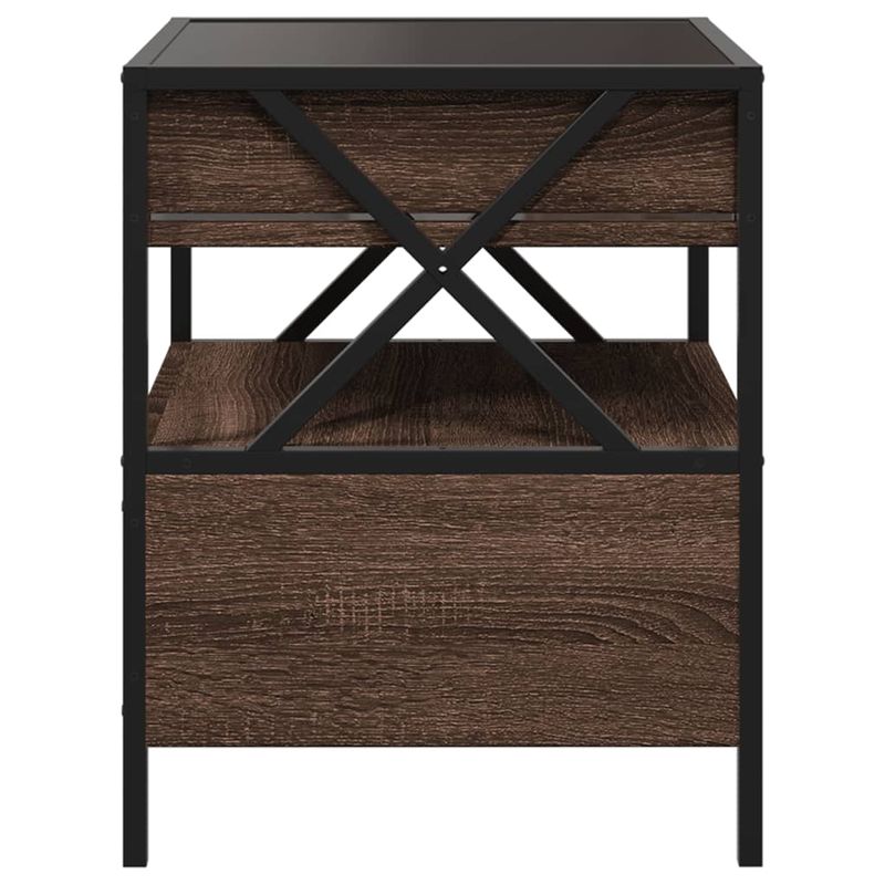 Casa si Gradina - Mobilier - Comode si corpuri - Noptiere - Noptiera cu LED infinity, stejar maro, 40x40x51 cm - Infinity.ro