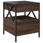 Casa si Gradina - Mobilier - Comode si corpuri - Noptiere - Noptiera cu LED infinity, stejar maro, 40x40x51 cm - Infinity.ro