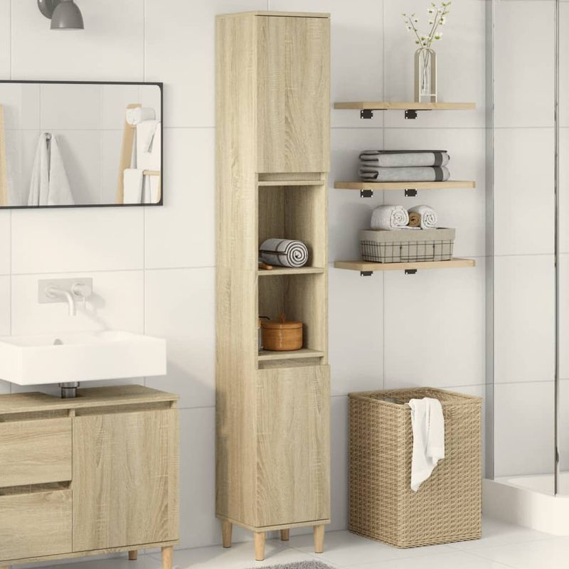 Casa si Gradina - Mobilier - Mobilier baie - Corpuri baie - Dulap de baie, stejar sonoma, 30x30x190 cm, lemn prelucrat - Infinity.ro