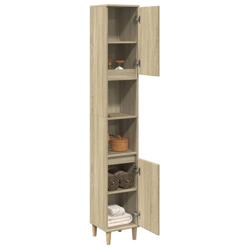 Casa si Gradina - Mobilier - Mobilier baie - Corpuri baie - Dulap de baie, stejar sonoma, 30x30x190 cm, lemn prelucrat - Infinity.ro