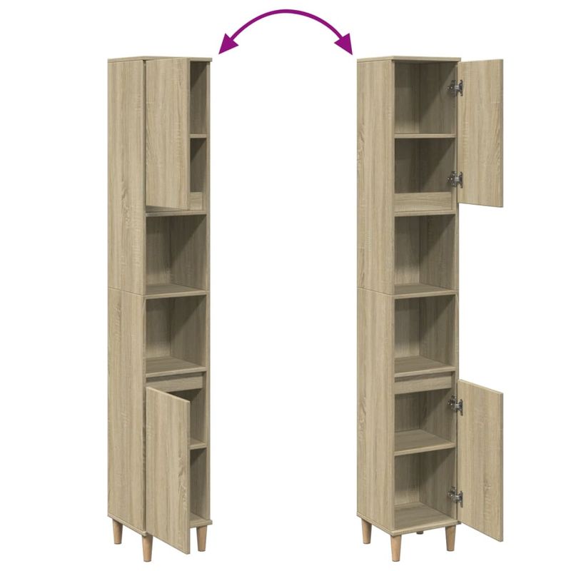 Casa si Gradina - Mobilier - Mobilier baie - Corpuri baie - Dulap de baie, stejar sonoma, 30x30x190 cm, lemn prelucrat - Infinity.ro