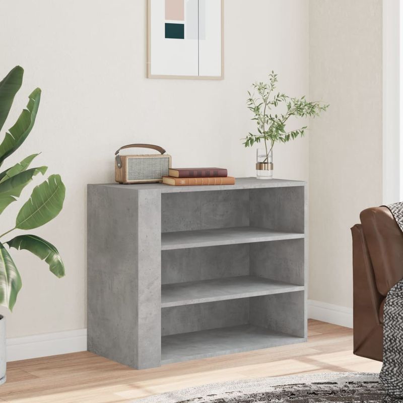 Casa si Gradina - Mobilier - Biblioteci si rafturi - Rafturi - Dulap de perete, gri beton, 75x35x60 cm, lemn prelucrat - Infinity.ro