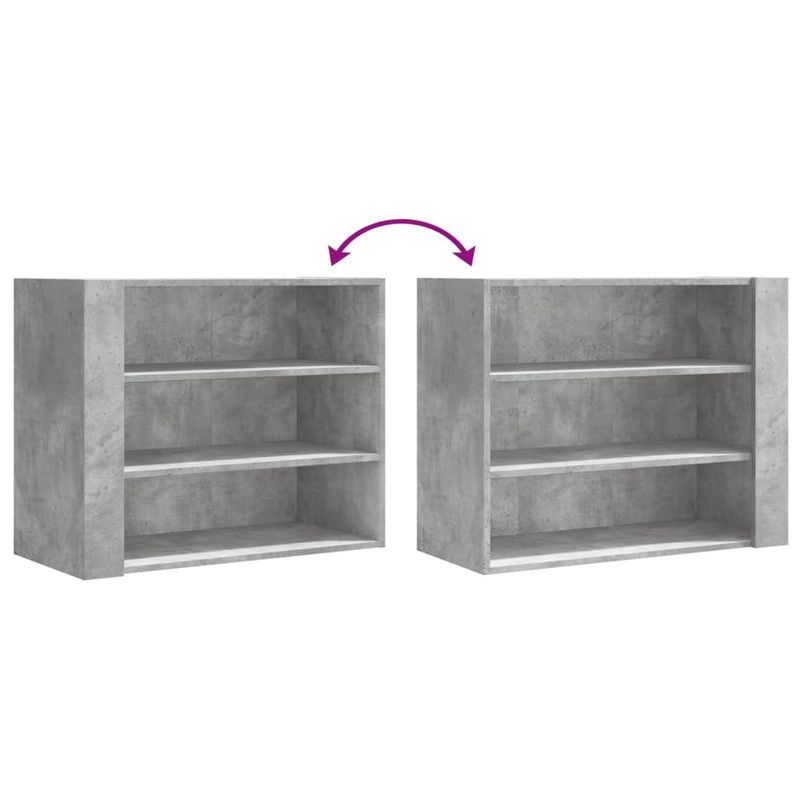 Casa si Gradina - Mobilier - Biblioteci si rafturi - Rafturi - Dulap de perete, gri beton, 75x35x60 cm, lemn prelucrat - Infinity.ro